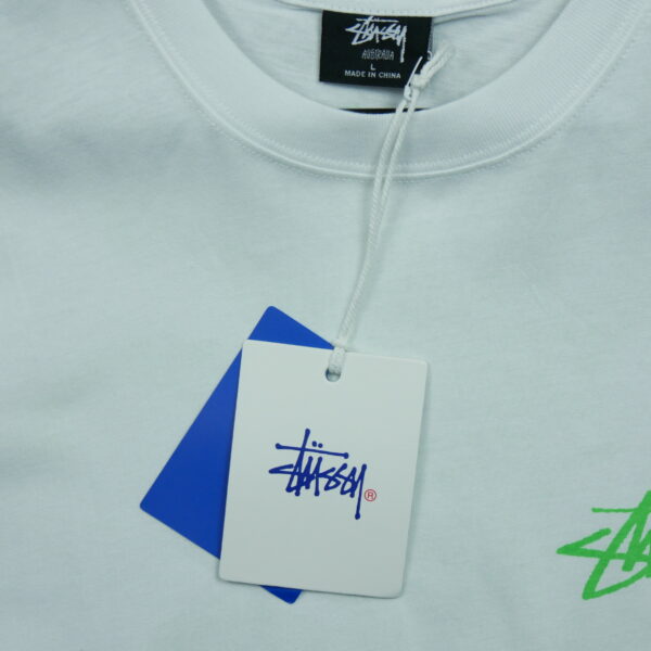 T shirt manches courtes homme blanc Stussy Motif imprime Col Rond QWE3171