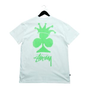 T shirt manches courtes homme blanc Stussy Motif imprime Col Rond QWE3356