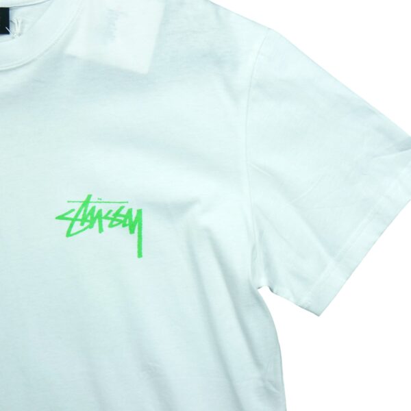 T shirt manches courtes homme blanc Stussy Motif imprime Col Rond QWE3356