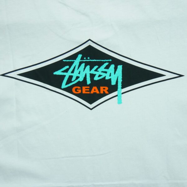 T shirt manches courtes homme blanc Stussy Motif imprime Col Rond QWE3359