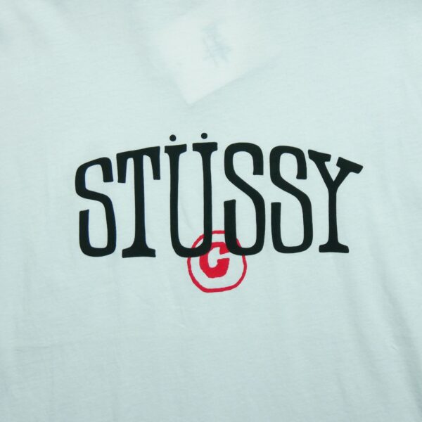 T shirt manches courtes homme blanc Stussy Motif imprime Col Rond QWE3584