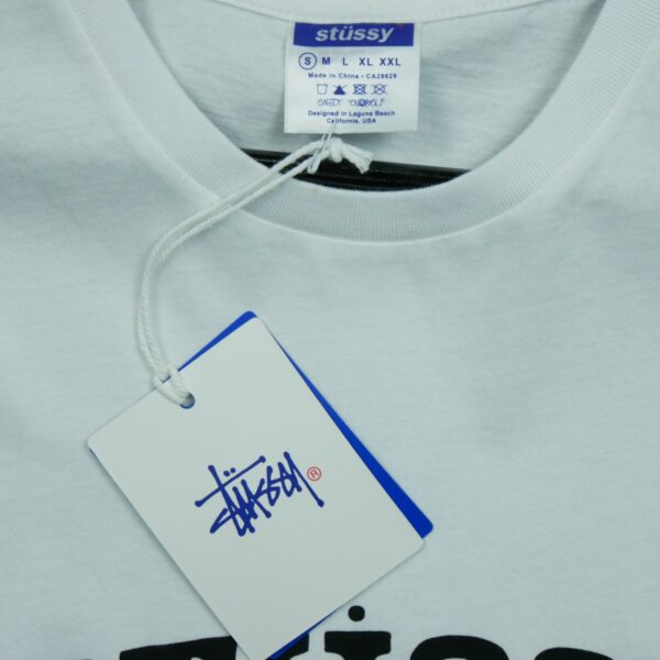 T shirt manches courtes homme blanc Stussy Motif imprime Col Rond QWE3584