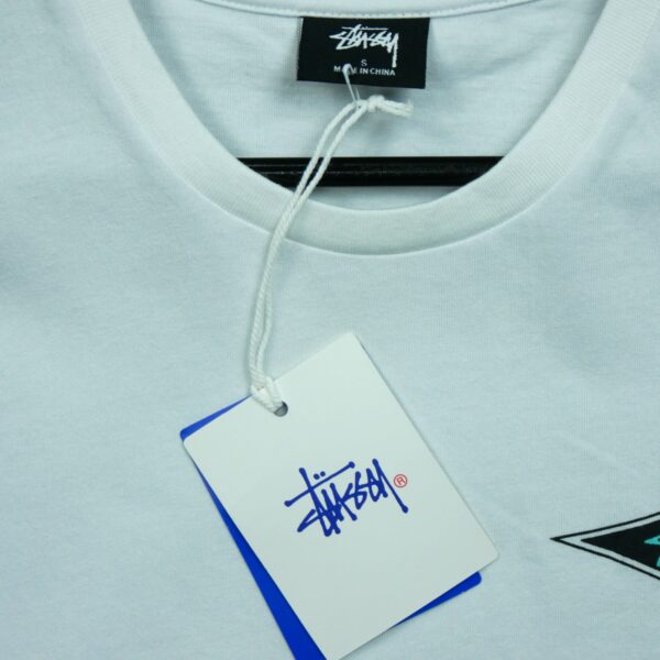 T shirt manches courtes homme blanc Stussy Motif imprime Col Rond QWE3755