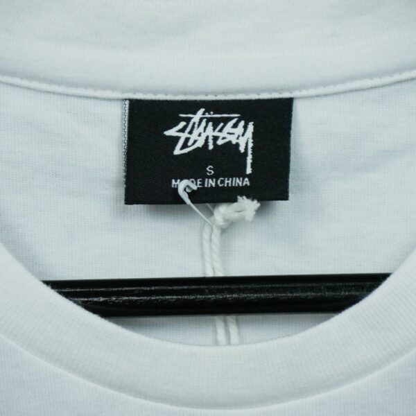 T shirt manches courtes homme blanc Stussy Motif imprime Col Rond QWE3755