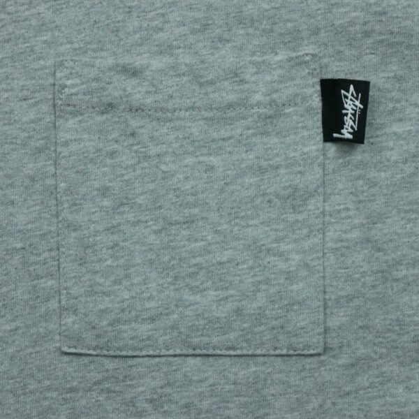 T shirt manches courtes homme gris Stussy Motif imprime Col Rond QWE3016