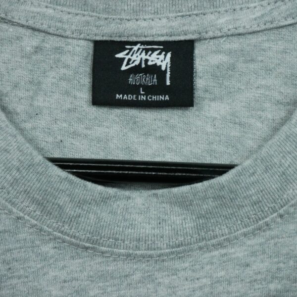 T shirt manches courtes homme gris Stussy Motif imprime Col Rond QWE3016