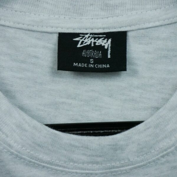 T shirt manches courtes homme gris Stussy Motif imprime Col Rond QWE3062