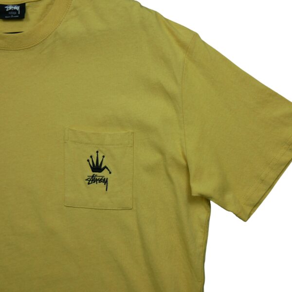 T shirt manches courtes homme jaune Stussy Col Rond QWE3211