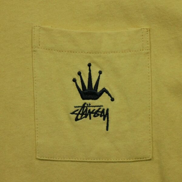 T shirt manches courtes homme jaune Stussy Col Rond QWE3211