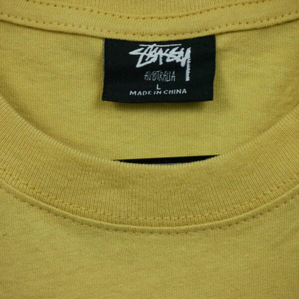 T shirt manches courtes homme jaune Stussy Col Rond QWE3211