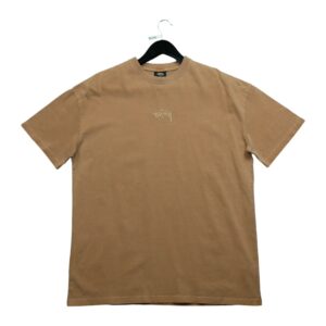 T shirt manches courtes homme marron Stussy Col Rond QWE3023