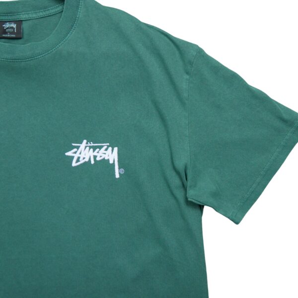 T shirt manches courtes homme vert Stussy Motif imprime Col Rond QWE3137