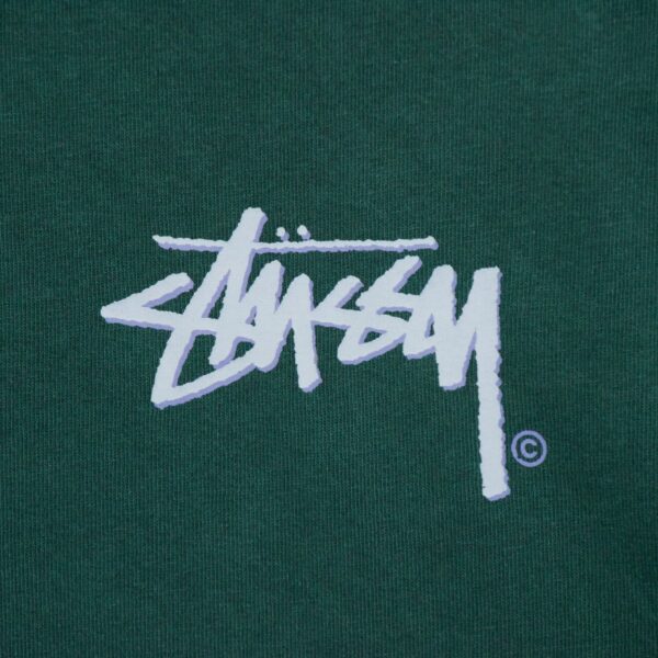 T shirt manches courtes homme vert Stussy Motif imprime Col Rond QWE3137