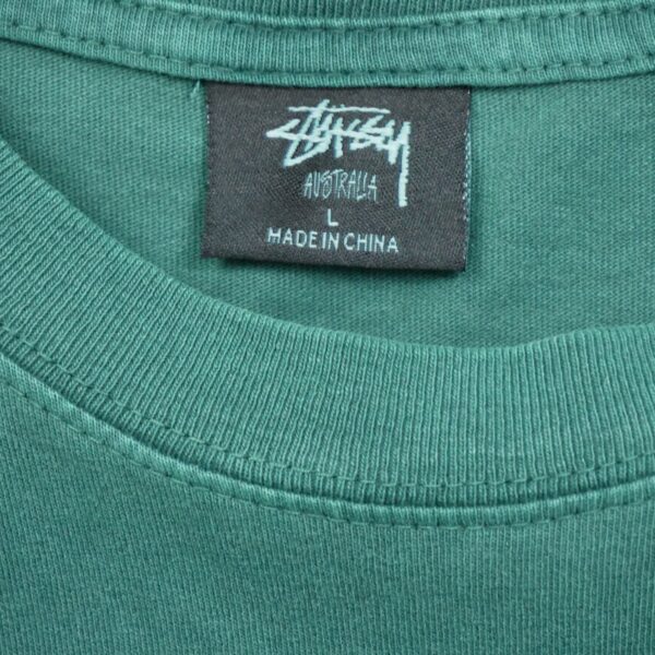 T shirt manches courtes homme vert Stussy Motif imprime Col Rond QWE3137