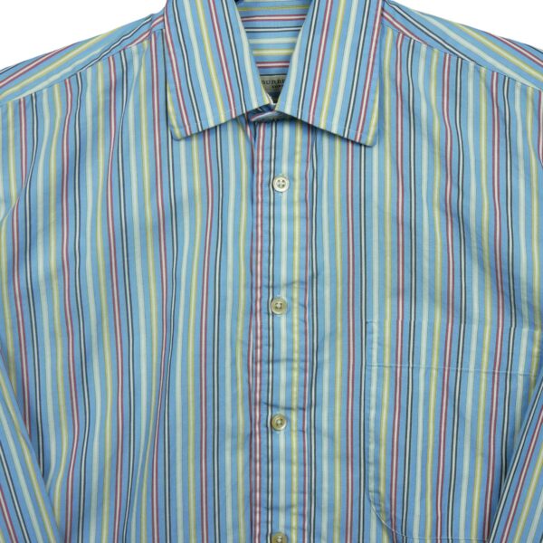 Chemise classiques homme manches longues bleu clair Burberry Motif a rayures QWE3601