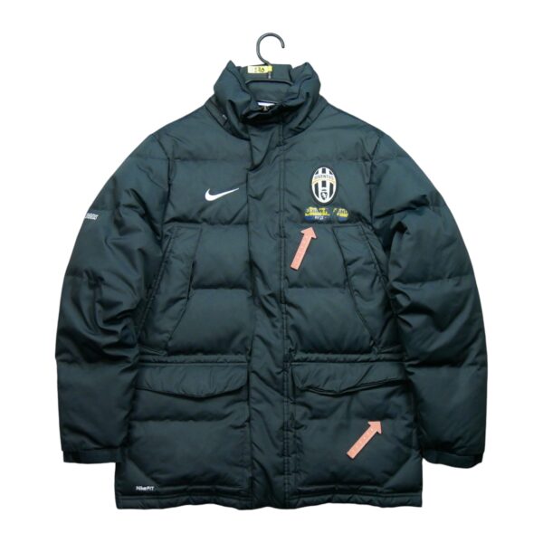 Doudoune homme manches longues noir Nike Col Montant Equipe Juventus Turin QWE1270