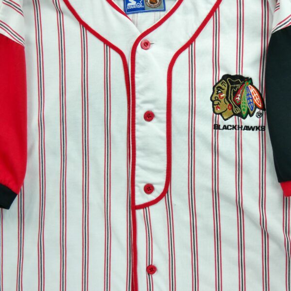 Maillot manches courtes homme blanc Starter Equipe Chicago Blackhawks QWE1522