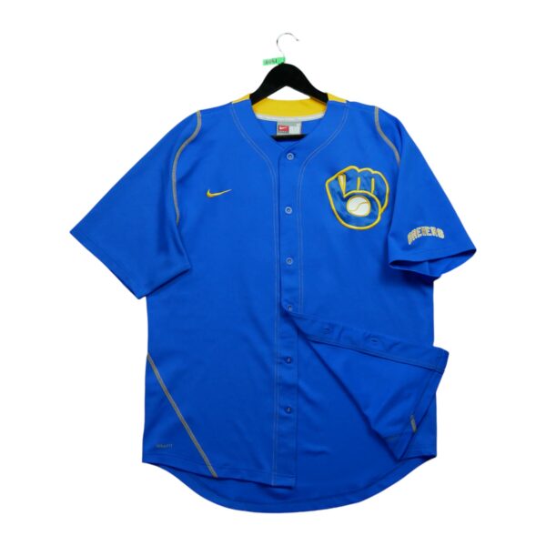 Maillot manches courtes homme bleu Nike Equipe Milwaukee Brewers QWE0041