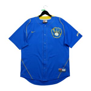 Maillot manches courtes homme bleu Nike Equipe Milwaukee Brewers QWE0041