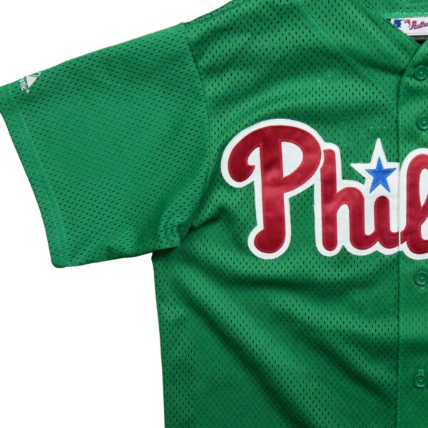 Maillot manches courtes homme vert Majestic Equipe Phillies de Philadelphie QWE0564