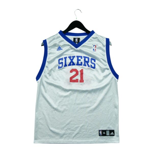 Maillot sans manches enfant blanc Adidas Equipe Philadelphie 76ers Sixers QWE0382