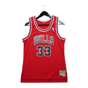 Maillot sans manches femme rouge Mitchell and Ness Equipe Chicago Bulls QWE3331