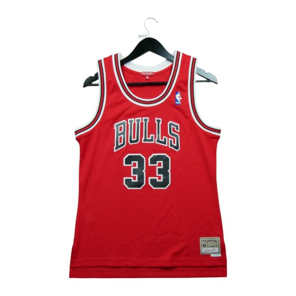 Maillot sans manches femme rouge Mitchell and Ness Equipe Chicago Bulls QWE3331