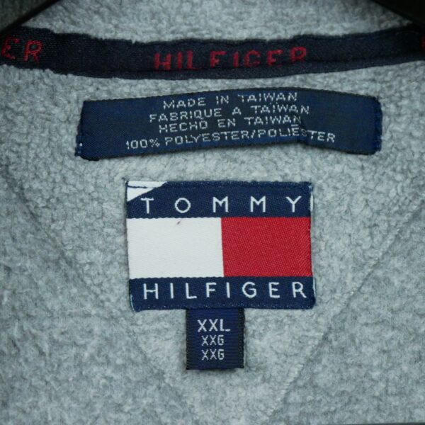 Pull polaires homme manches longues gris Tommy Hilfiger Col Montant QWE3346