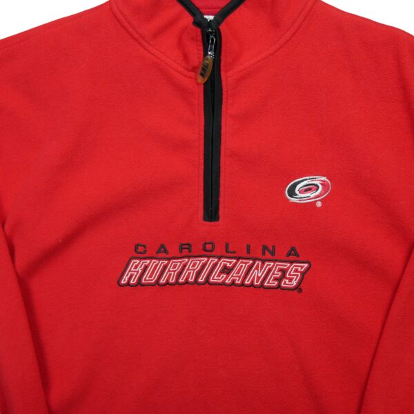 Pull polaires homme manches longues rouge NHL Motif brode Col Montant Equipe Carolina Hurricanes QWE0572