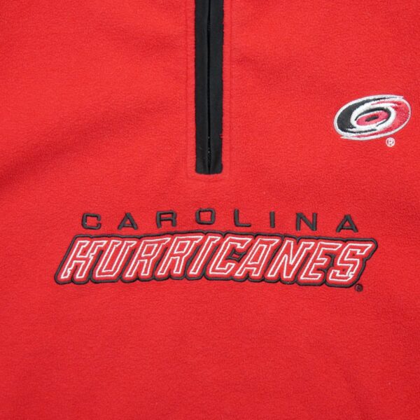 Pull polaires homme manches longues rouge NHL Motif brode Col Montant Equipe Carolina Hurricanes QWE0572