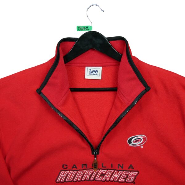 Pull polaires homme manches longues rouge NHL Motif brode Col Montant Equipe Carolina Hurricanes QWE0572