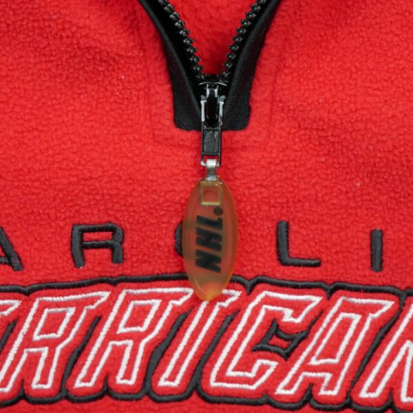 Pull polaires homme manches longues rouge NHL Motif brode Col Montant Equipe Carolina Hurricanes QWE0572