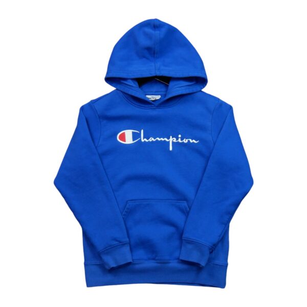 Sweat a capuche enfant manches longues bleu Champion Motif brode Col Rond QWE3850