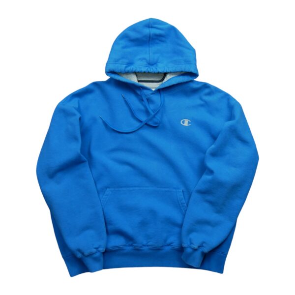 Sweat a capuche homme manches longues bleu Champion Col Rond QWE1225