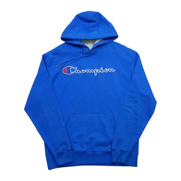 Sweat a capuche homme manches longues bleu Champion Motif imprime Col Rond QWE3833