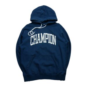 Sweat a capuche homme manches longues marine Champion Motif imprime Col Rond QWE1014