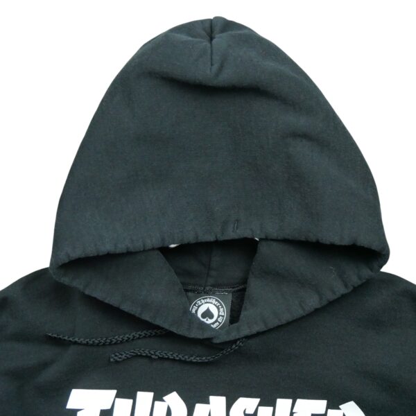 Sweat a capuche homme manches longues noir Thrasher Motif imprime Col Rond QWE3175