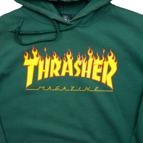 Sweat a capuche homme manches longues vert Thrasher Col Montant QWE0552