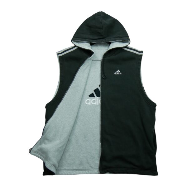 Sweat a capuche homme sans manches gris Adidas Col Rond QWE0137