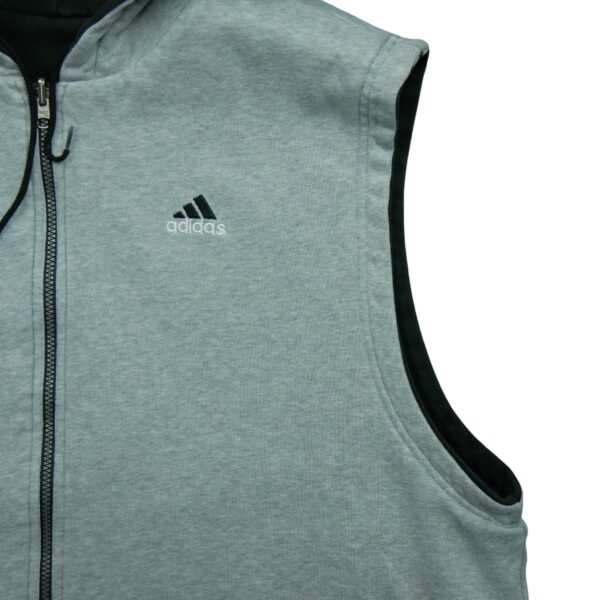 Sweat a capuche homme sans manches gris Adidas Col Rond QWE0137