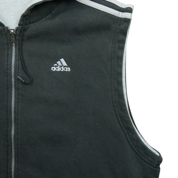 Sweat a capuche homme sans manches gris Adidas Col Rond QWE0137