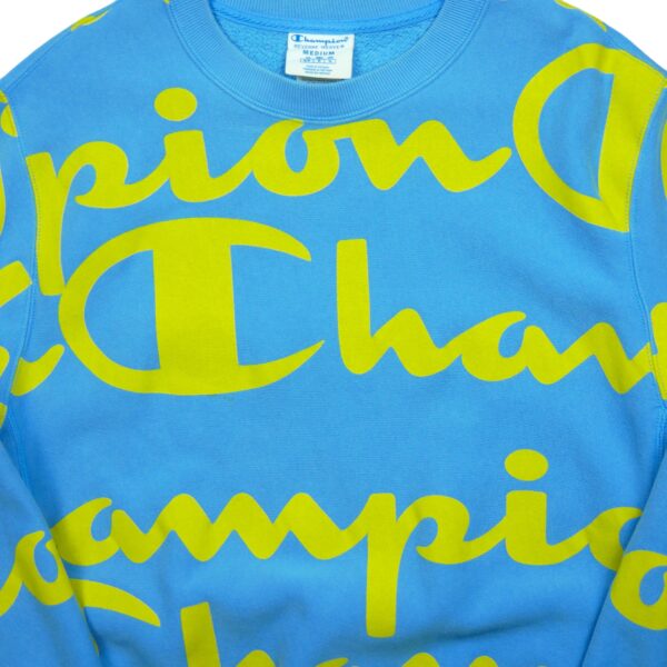 Sweat homme manches longues bleu clair Champion Motif imprime Col Rond QWE1082