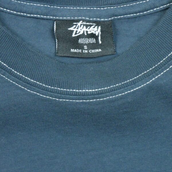 T shirt manches courtes homme gris Stussy Motif imprime Col Rond QWE3182