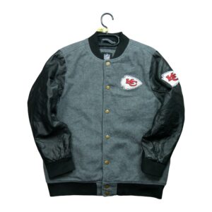 Veste en cuir enfant manches longues gris NFL Team Apparel Equipe Kansas City Chiefs QWE1206