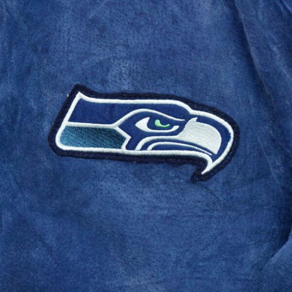 Veste en cuir homme manches longues bleu NFL Team Apparel Motif brode Col Rond Equipe Seattle Seahawks QWE1257