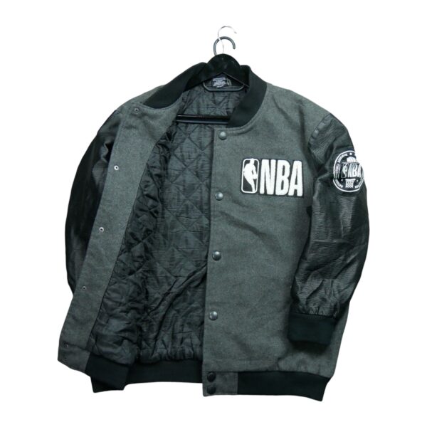 Veste en cuir homme manches longues gris NBA QWE1250