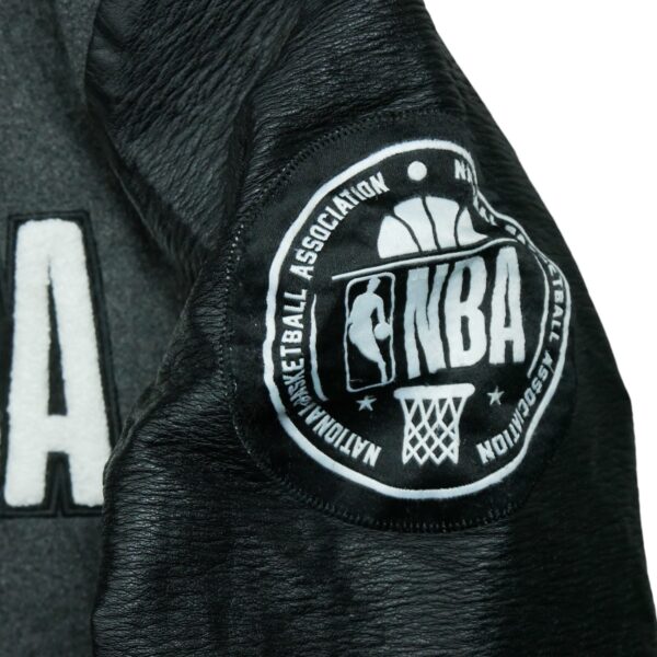 Veste en cuir homme manches longues gris NBA QWE1250