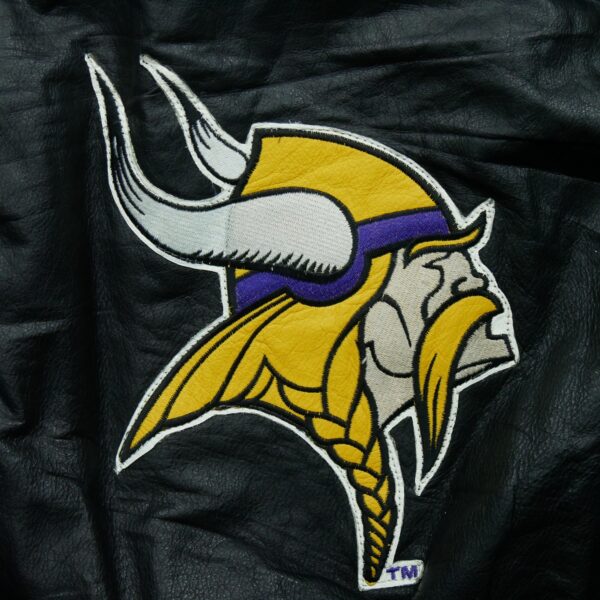 Veste en cuir homme manches longues noir NFL Team Apparel Col Rond Equipe Minnesota Vikings QWE0058