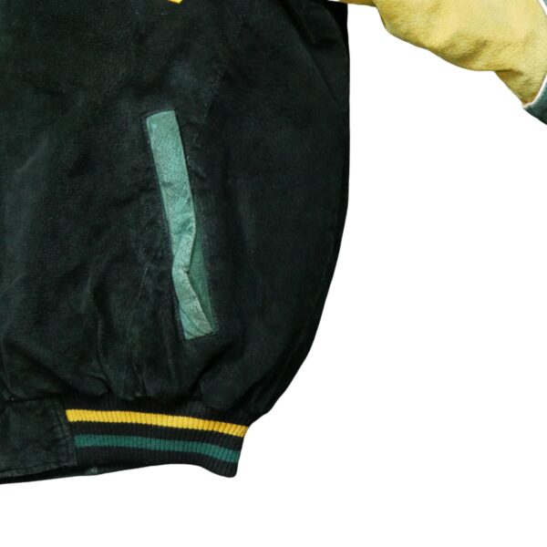 Veste en cuir homme manches longues noir NFL Team Apparel Motif brode Col Montant Equipe Green Bay Packers QWE1038