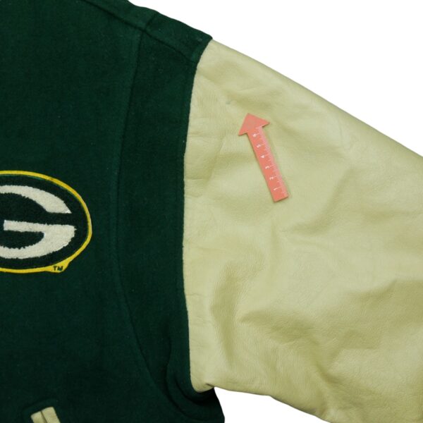 Veste en cuir homme manches longues vert NFL Team Apparel Col Rond Equipe Green Bay Packers QWE1198